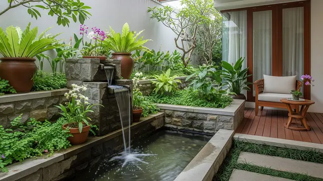 Kebun Mini dengan Elemen Air