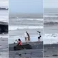 Momen tak terduga, ada 7 pasangan foto prewed dalam satu pantai yang sama sekaligus. (Sumber: TikTok/_astaga)