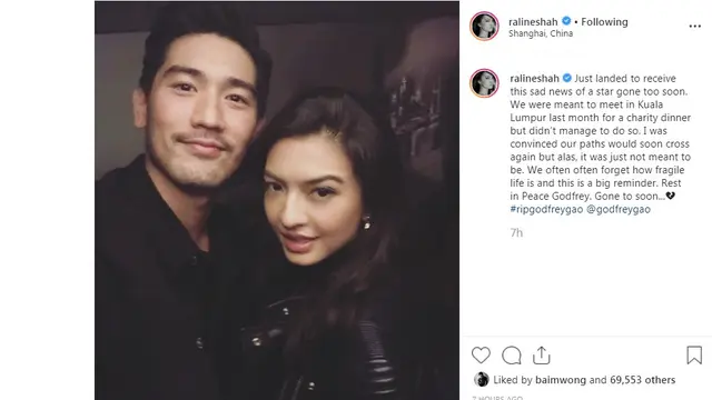 Godfrey Gao dan Raline Shah (Foto: Instagram/@ralineshah)