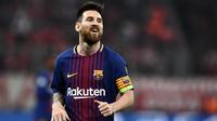 Lionel Messi menjadi pemain ke-8 dalam daftar top scorer Liga Champions. Messi kini baru mengoleksi tiga gol. (AFP/Aris Messinis)