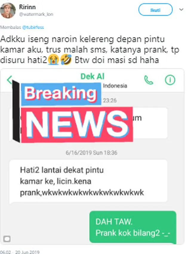 Kelakuan Absurd (Sumber: Twitter/@watermark_lon)