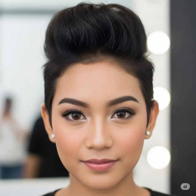 3. Pixie Cut dengan Puncak Tinggi