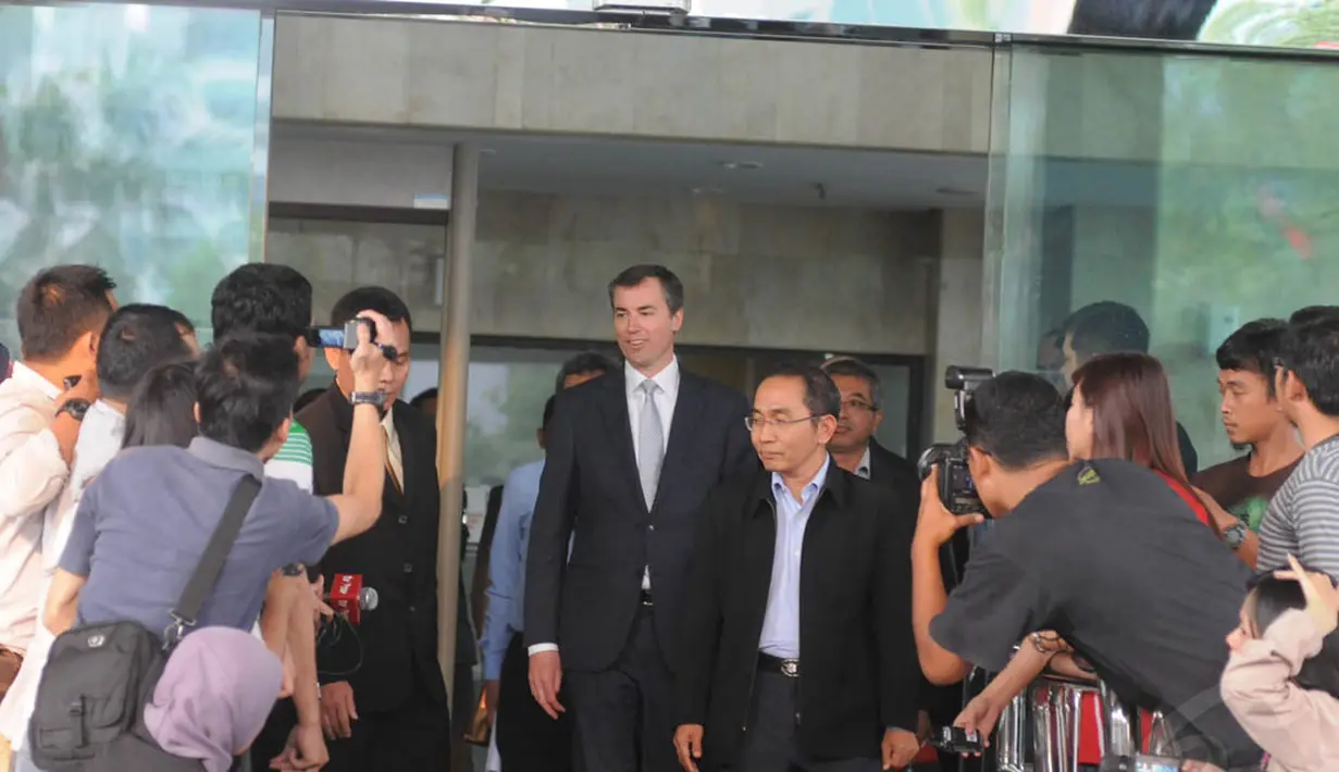 Kedatangan Michael Keenan merupakan kunjungan kehormatan sekaligus membicarakan rencana kerjasama Indonesia-Australia di bidang hukum dan antikorupsi, Jakarta, Selasa (19/8/14). (Liputan6.com/Herman Zakharia)