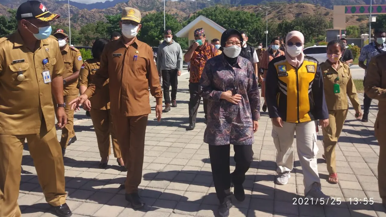 Mensos Tri Rismaharini berkunjung ke Kabupaten Timor Tengah Utara (TTU), NTT.