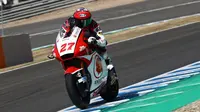 Andi Gilang saat mengikuti sesi tes Moto2 di Sirkuit Jerez, Spanyol, Kamis (15/7/2020). (Istimewa)