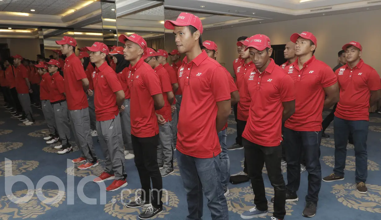 Sejumlah Atlet menghadiri pelepasan Atlet Islamic Solidarity Games (ISG). Indonesia pernah menjadi juara umum ISG pada tahun 2013. (Bola.com/M Iqbal Ichsan)