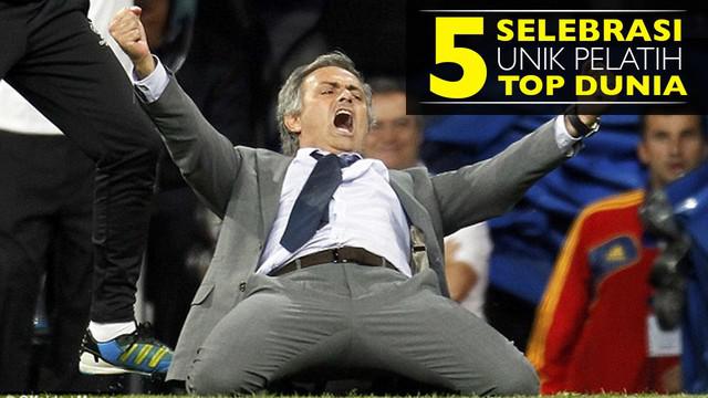 Video pelatih sepak bola top dunia dengan selebrasi unik, salah satunya Jose Mourinho yang saat ini menjadi pelatih Manchester United.
