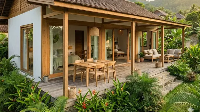 Rumah Natural Hangat dengan Material Kayu