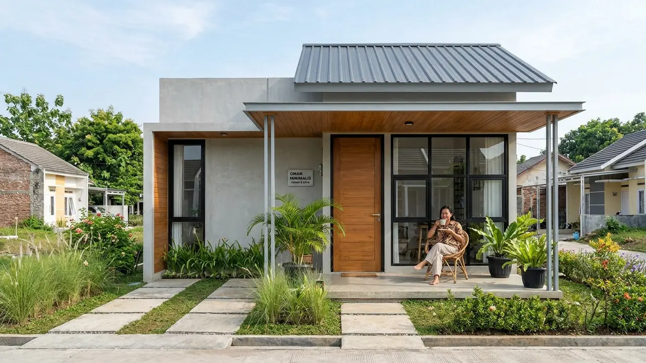 Desain Rumah Sederhana Budget Minim tapi Tetap Terlihat Modern (AI Generated)