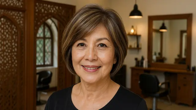 Tren Warna Rambut Ash Brown untuk Ibu-Ibu Usia 50 Tahun ke Atas