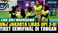 Highlight Liga Voli Mahasiswa 2026: UNJ Jakarta Libas UPI Bandung 3-0, Tiket Semifinal Diamankan!