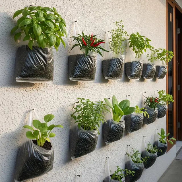 9 Desain Kebun Sayur Vertikal dari Kantong Kresek, Solusi Mandiri Pangan di Lahan Sempit