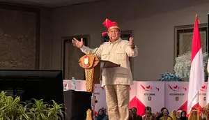 Prabowo Subianto jadi pembicara di Rakernas Apeksi (Liputan6.com/Fauzan)