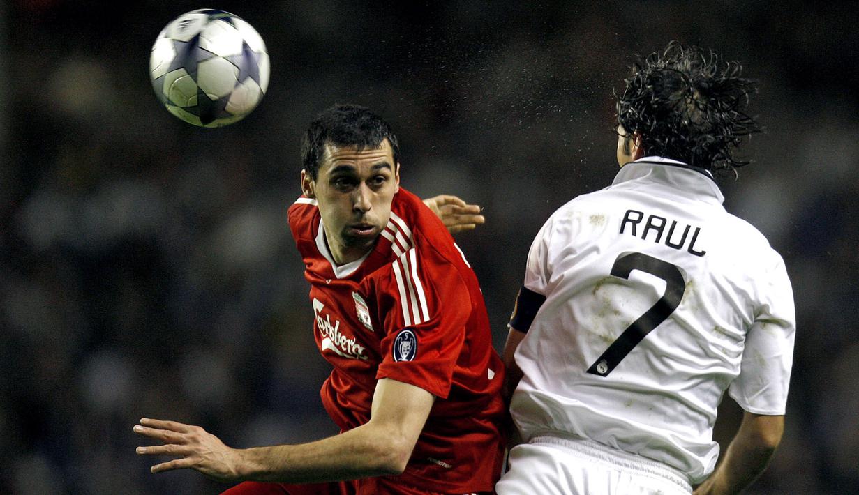 Alvaro Arbeloa berkostum Liverpool pada 2007-2009 dan tampil sebanyak 66 kali dengan mencetak tigal gol bagi The Reds. (AFP/Paul Ellis)