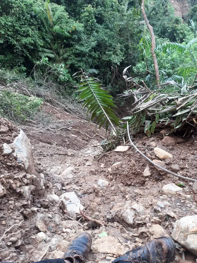 Situs Geologi Gunung Padang, Cilacap, rusak akibat longsor. (Foto: Liputan6.com/Istimewa)