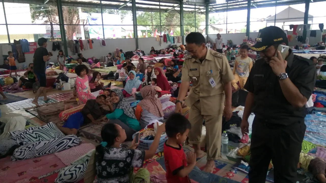Pengungsi banjir di Tangerang