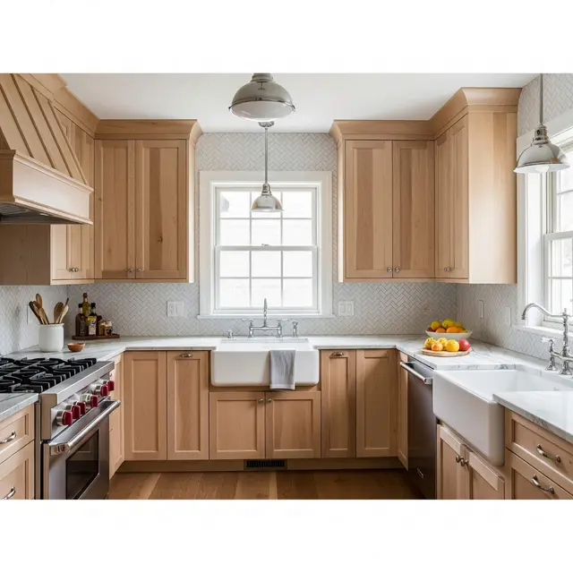 Desain Dapur Modern Klasik dengan Kitchen Set Bentuk U