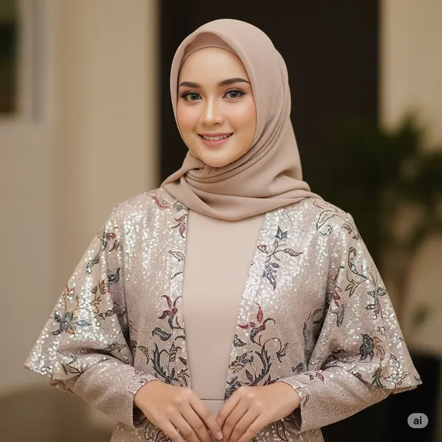 Model Baju Gamis Batik Pesta Elegan Terbaru 2025. Foto: Gemini