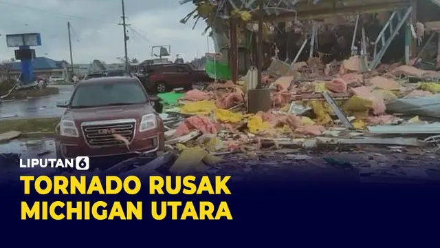 Angin Tornado Landa Michigan Utara Sebabkan Kerusakan Parah