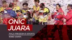 Berita video momen tim Onic meraih gelar juara Piala Presiden E-Sports 2019.