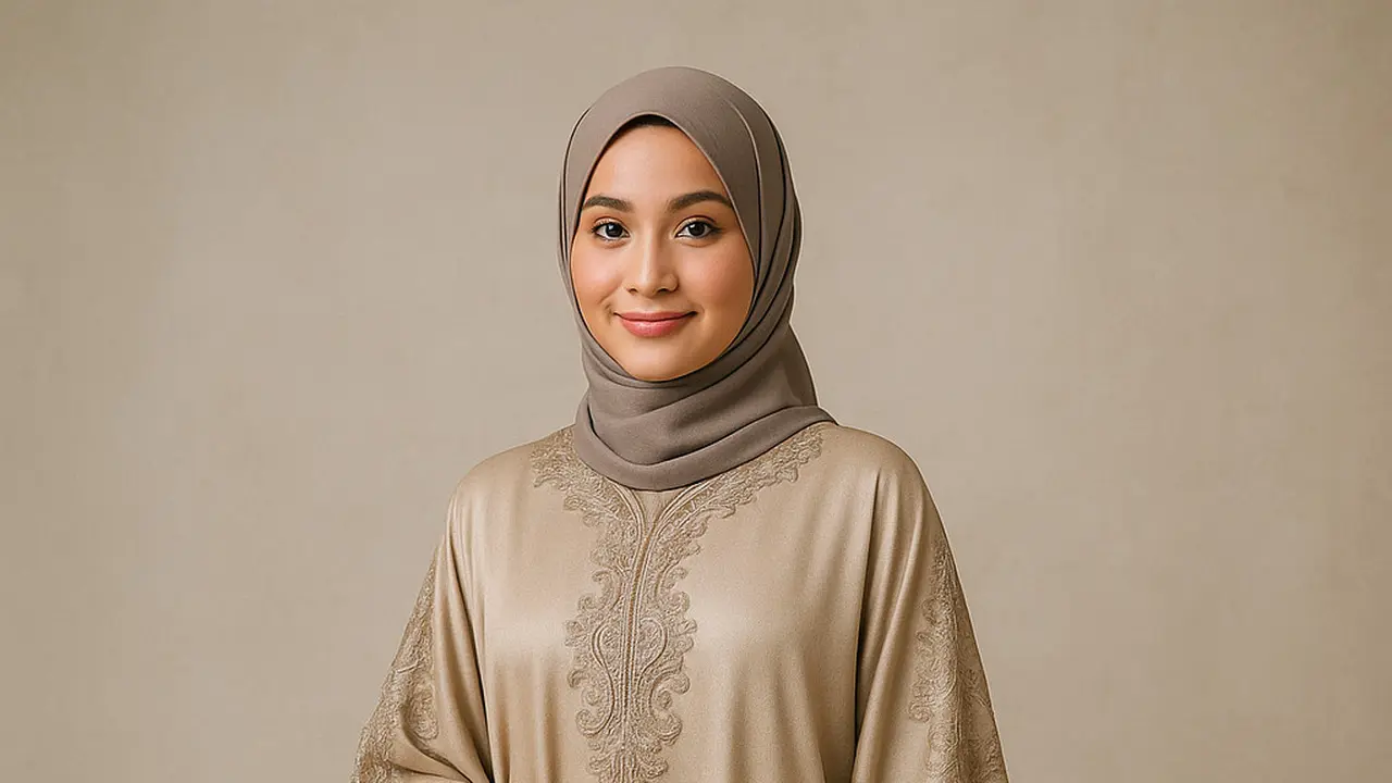 Model Kaftan Muslim Modern Buat Lamaran Biar Tampil Percaya Diri/Ilustrasi gambar oleh AI