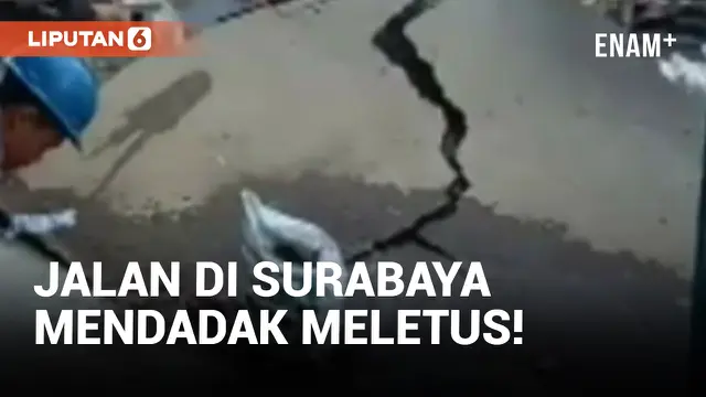 Panik! Jalan di Surabaya Mendadak Meletus