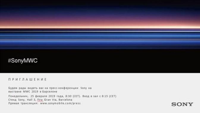 Undangan peluncuran smartphone terbaru Sony Mobile, yakni Xperia XZ4. (Doc: Xperia Blog)