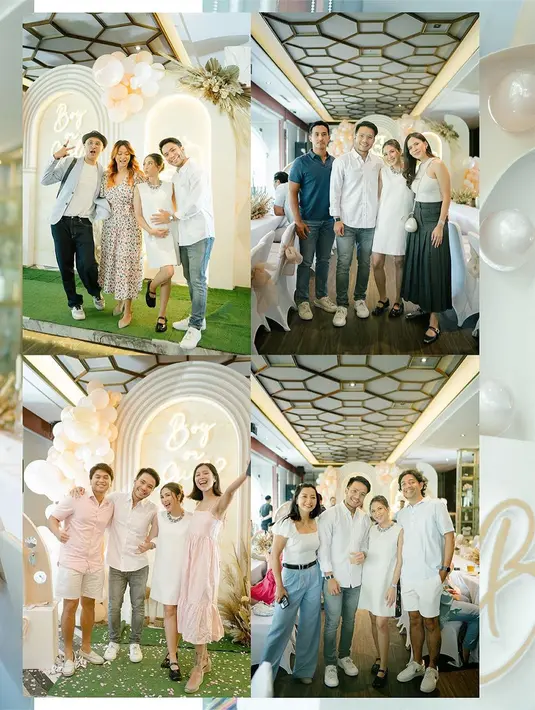 Para tamu undangan yang hadir tampak bahagia mengetahui anak pertama pasangan ini perempua. Calon orang tua berpelukan dengan iringan sorak sorai tamu undangan. [Instagram/jscmila]