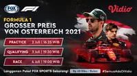 Live streaming Formula 1 Austria dapat disaksikan di FOX Sports melalui platform Vidio. (Dok. Vidio)