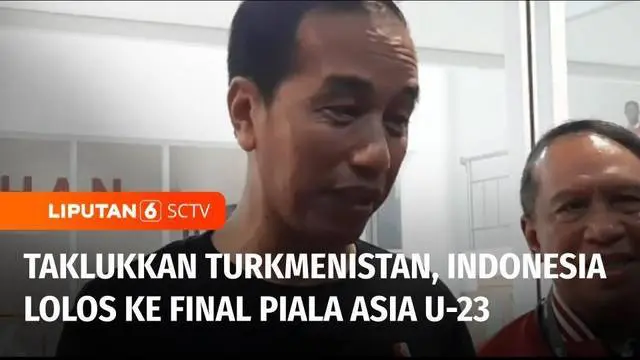 Presiden Joko Widodo menyaksikan langsung kemenangan Indonesia atas Turkmenistan yang memastikan Timnas Indonesia lolos ke putaran Final Piala Asia U-23. Presiden menyatakan bangga dengan prestasi yang ditorehkan Garuda Muda.