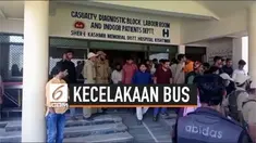 Sebuah bus bermuatan penuh jatuh ke jurang di Distrik Kishtwar, Kashmir. Sebanyak 31 orang tewas dan 7 lainnya terluka dalam insiden ini.