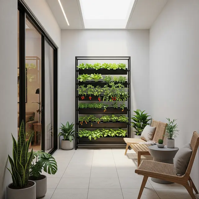9 Desain Teras Minimalis dengan Kebun Sayur Vertikal, Maksimalkan Lahan Sempit