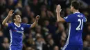 Striker Chelsea, Pedro, merayakan gol keduanya ke gawang Bournemouth. Kemenangan beruntun ke-12 ini membuat posisi Chelsea kian kokoh di puncak pimpinan Liga Inggris. (Reuters/Peter Nicholls)