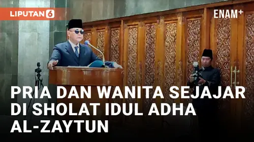 VIDEO: Panji Gumilang Pimpin Sholat Idul Adha, Pria dan Wanita Sejajar