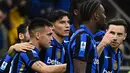 Inter Milan berbalik unggul pada menit ke-77, setelah Giorgos Kyriakopoulos dinyatakan mencetak gol bunuh diri. (Isabella BONOTTO/AFP)