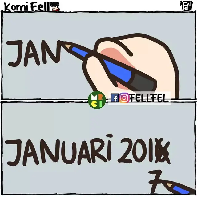 6 Meme Kesalahan Penulisan Tanggal di Awal Tahun, Sering Banget Dialami