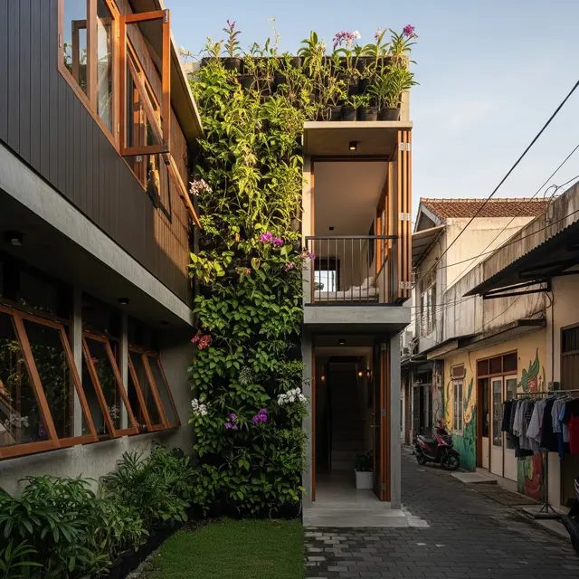 9 Desain Rumah Mungil di Gang Anti Pengap, Strategi Cerdas Sirkulasi Udara dan Cahaya