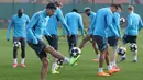 Pertemuan sebelumnya terjadi pada fase league Liga Champions musim ini. Tampak dalam foto, striker Newcastle United asal Denmark, William Osula, saat mengikuti sesi latihan tim di pusat pelatihan Darsley Park di Newcastle upon Tyne, pada Senin 9 Maret 2026. (SCOTT HEPPELL/AFP)