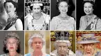 Foto Kombinasi yang dibuat di London pada 17 Agustus 2018 menunjukkan potret Ratu Inggris Elizabeth II dalam setiap dekade masa pemerintahannya. Ratu Elizabeth II, raja terlama dalam sejarah Inggris dan ikon yang langsung dikenali oleh miliaran orang di seluruh dunia, telah meninggal pada usia 96, Istana Buckingham mengatakan pada 8 September 2022. (Foto oleh AFP)