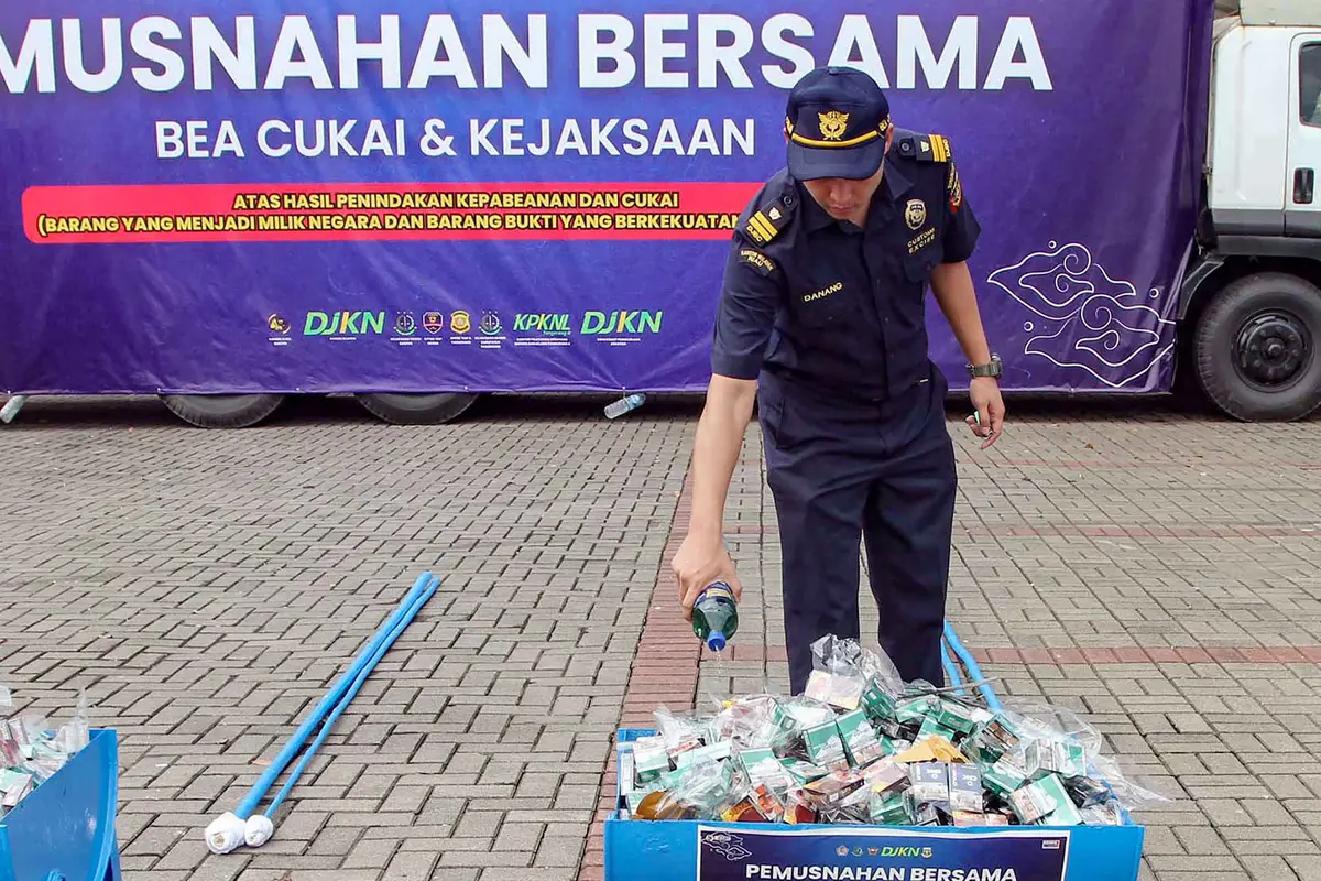 Bea Cukai Banten Musnahkan 41,5 Juta Batang Rokok dan Barang Ilegal Lainnya