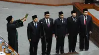 Pimpinan DPR RI periode 2014-2019 secara resmi mengucapkan sumpah janji jabatan, Jakarta, (2/10/14). (Liputan6.com/Andrian M Tunay)