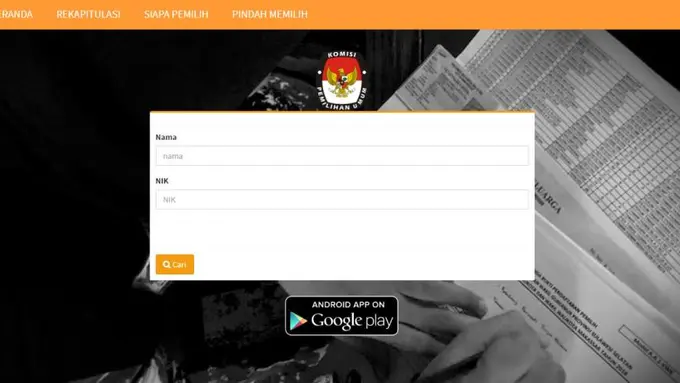 Laman lindungihakpilihmu.kpu.go.id