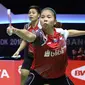 Ganda putri Indonesia, Greysia Polii/Apriyani Rahayu, gagal menyumbang poin pada laga Grup D Piala Uber 2018 kontra China, Rabu (23/5/2018). (PBSI)