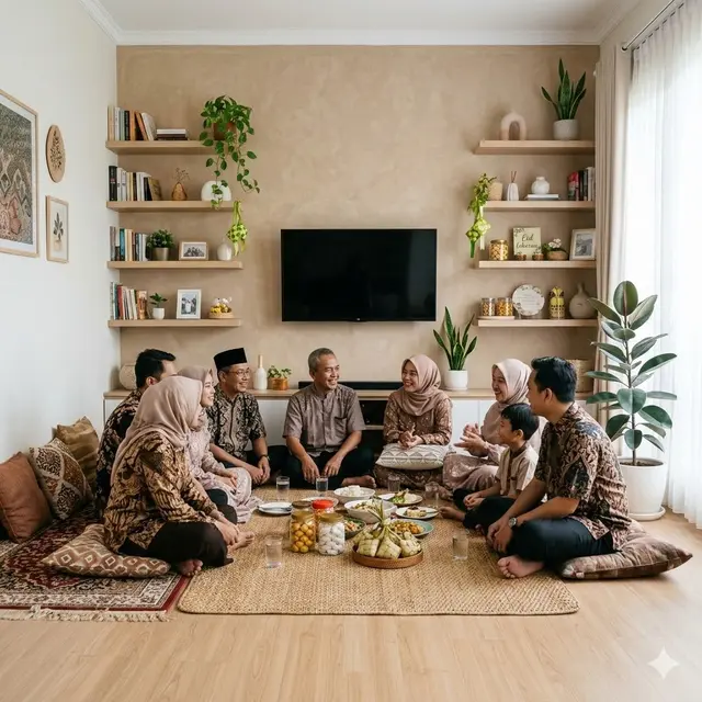 Model Ruang TV Kecil Lesehan