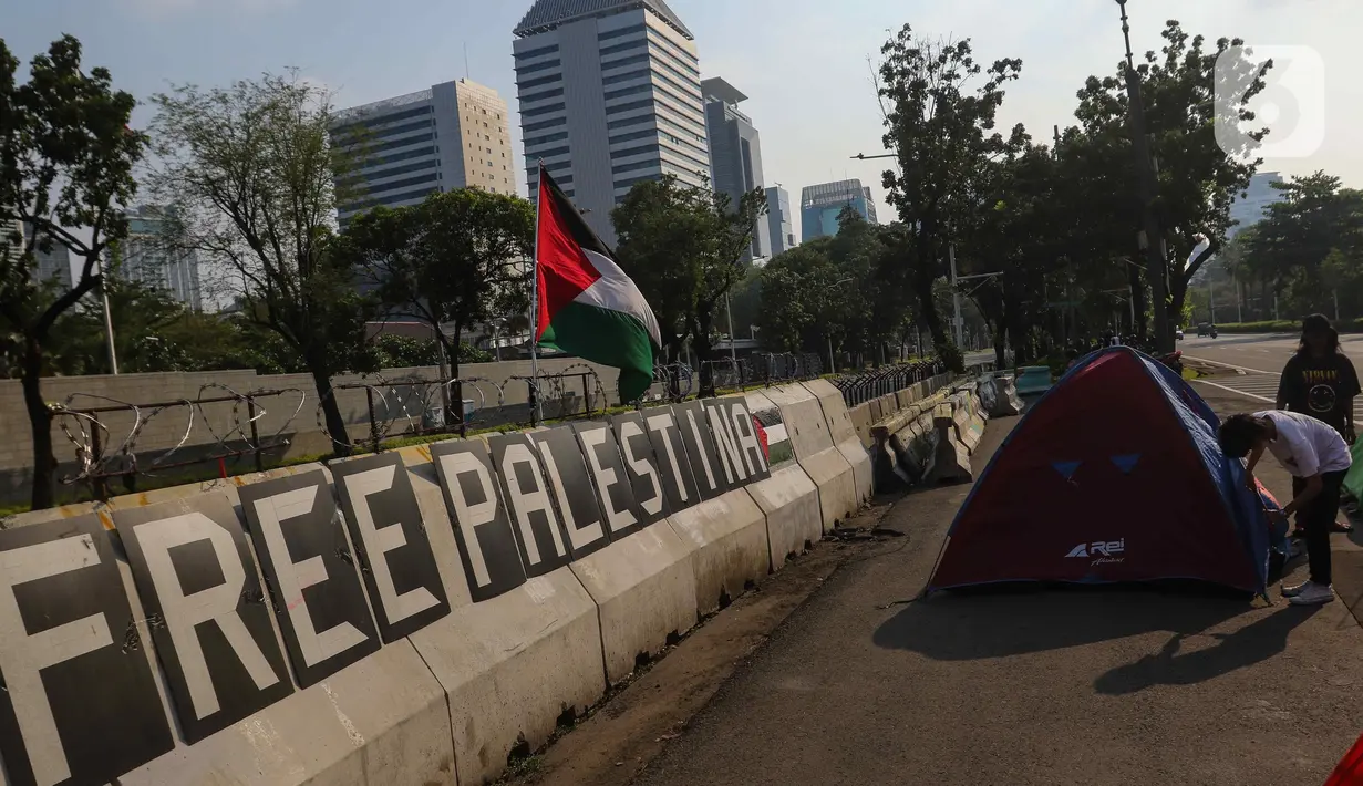 Aksi tersebut merupakan bentuk dukungan bagi warga Palestina. (Liputan6.com/Herman Zakharia)