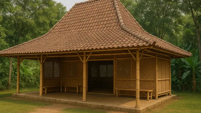 Rumah Lawas dari Anyaman Bambu Sederhana Penuh Kenangan (Foto: ChatGPT)