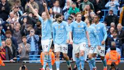 Menjamu Wolverhampton di Stadion Etihad, The Citizens menang telak 5-1. (AP Photo/Dave Thompson)