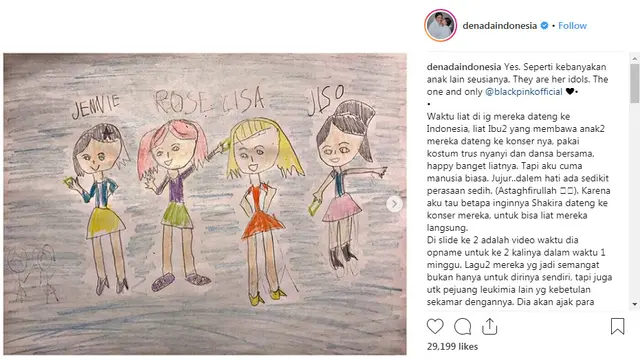 Lukisan Blackpink karya anak Denada (Instagram)