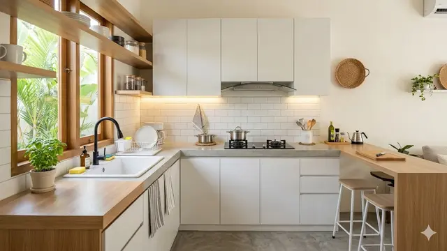 Model Dapur Terbuka 2x2 yang Tetap Lega Meski di Pojok Rumah