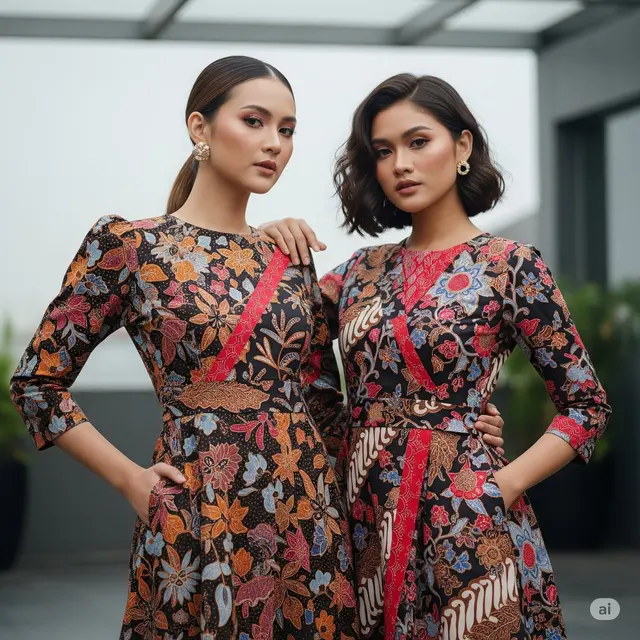 Model Dress Batik Panjang Terbaru. Foto: Gemini